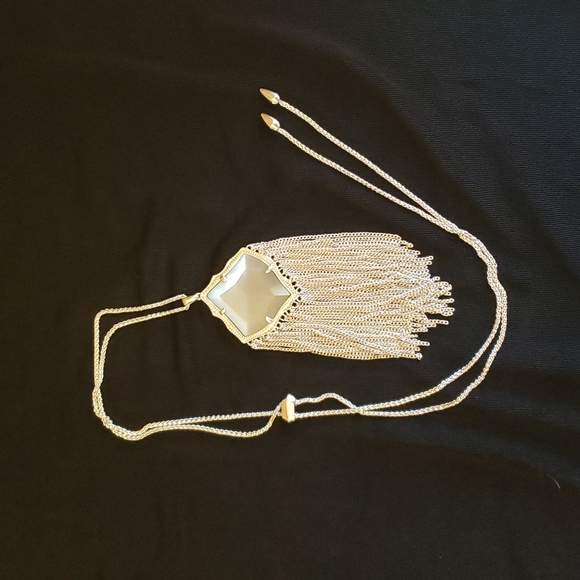 Kendra Scott Kingston Adjustable Pendant Necklace in Slate Cat's Eye - Picture 12 of 12